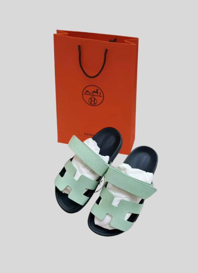 Hermès Chypre Sandals Mint Green